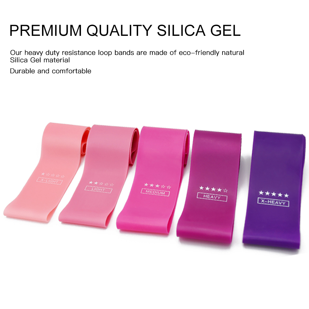 5 cái dây kháng tập thể dục, làm từ silica gel đàn hồi thân thiện với môi trường