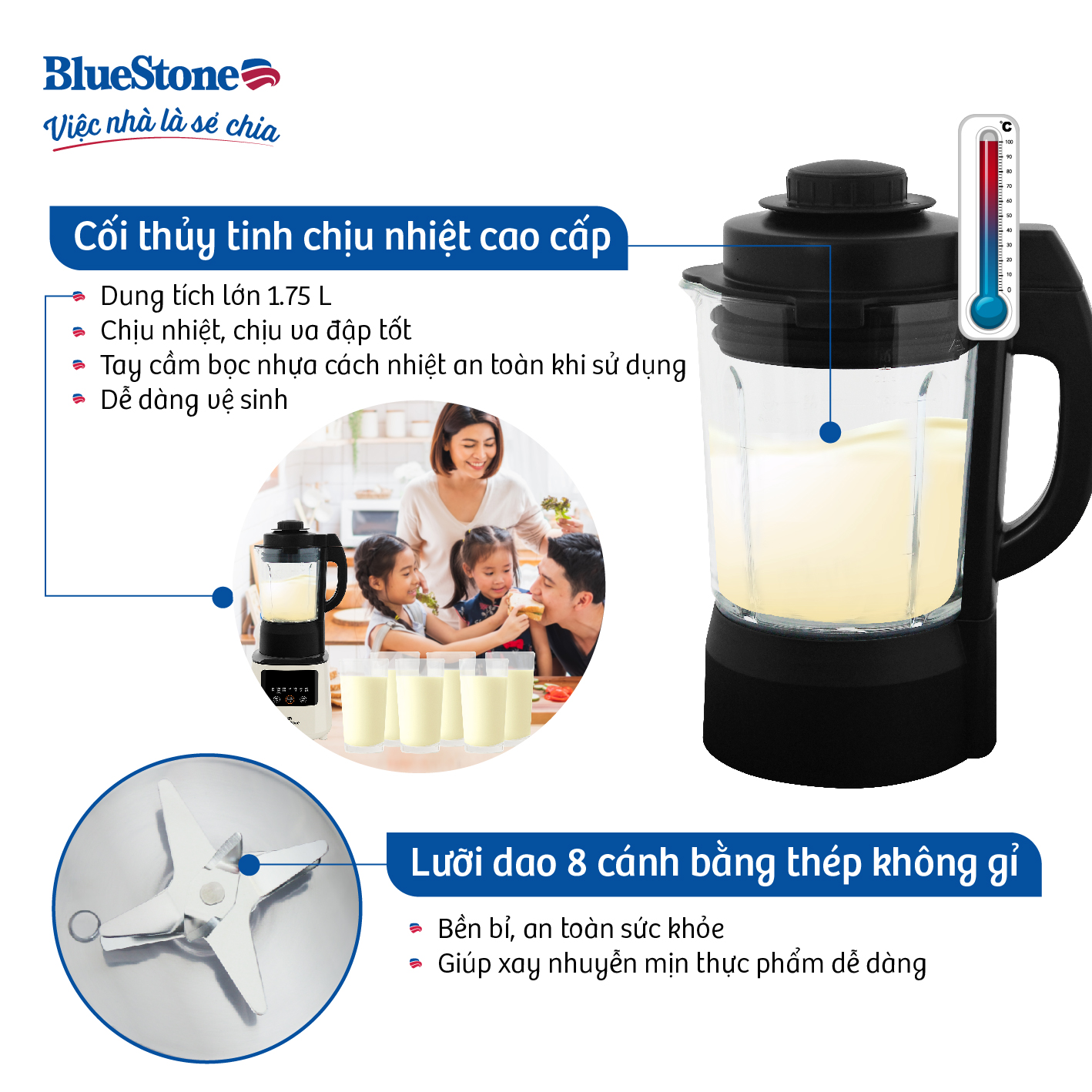 Máy Làm Sữa Hạt BlueStone BLB-6035 (1700W) - Hàng chính hãng