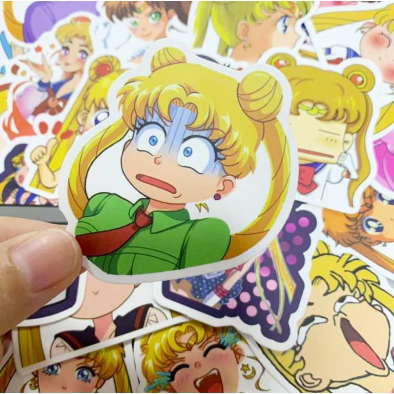 Sticker dán cao cấp anime hoạt hình thủy thủ mặt trăng Cực COOL ms#182