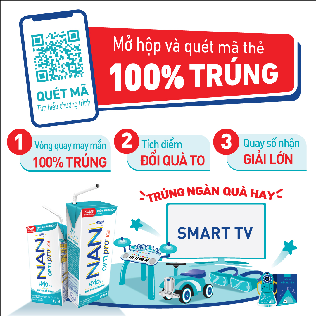 Thùng 36 hộp Sữa pha sẵn Nestlé® NAN® OPTIPRO® Kid Hộp pha sẵn 115ml ( 4x(9x115ml) ) - Mua 8 tặng 1