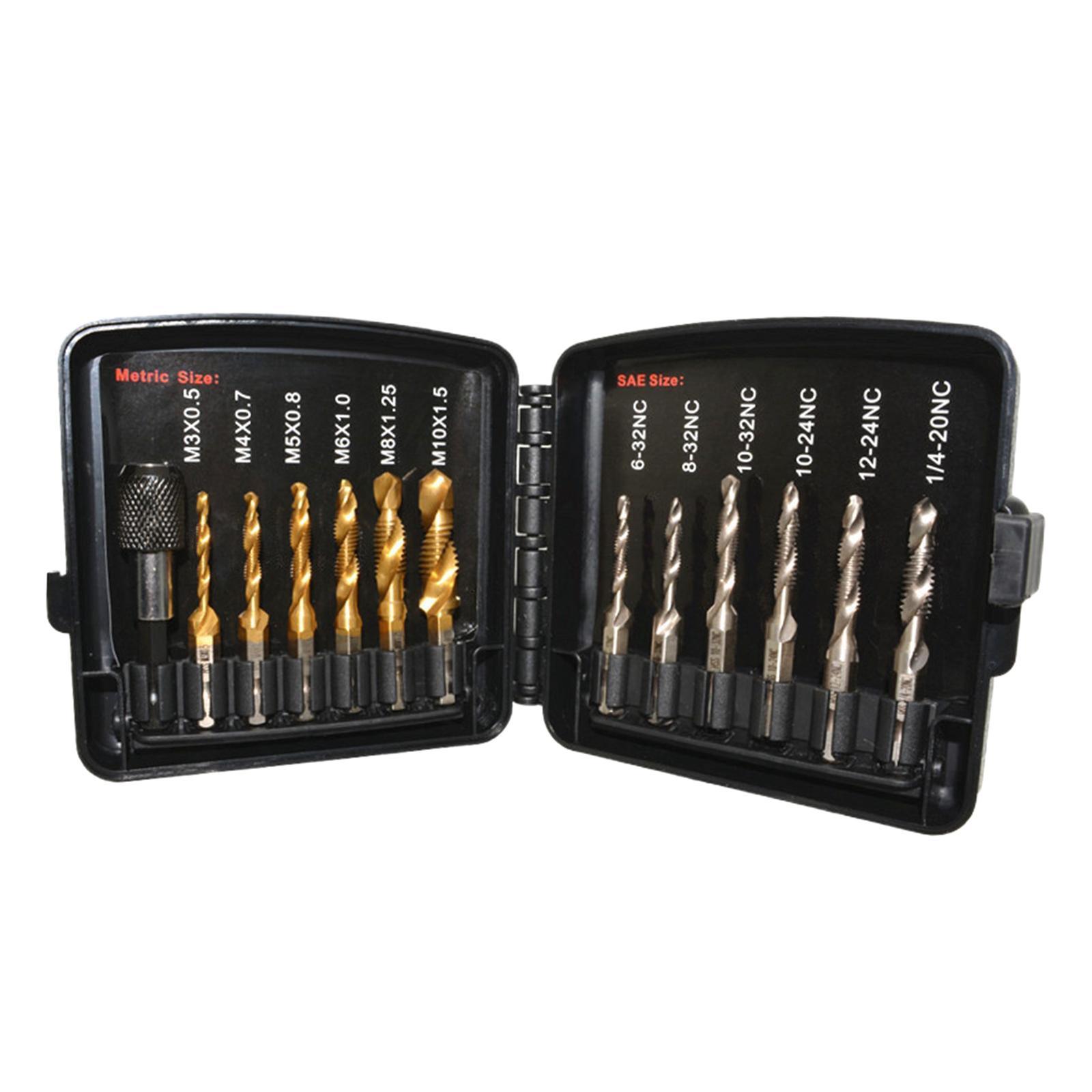 Metric SAE Thread bit drill bit Set Combination Drill bit for Tapping Deburring