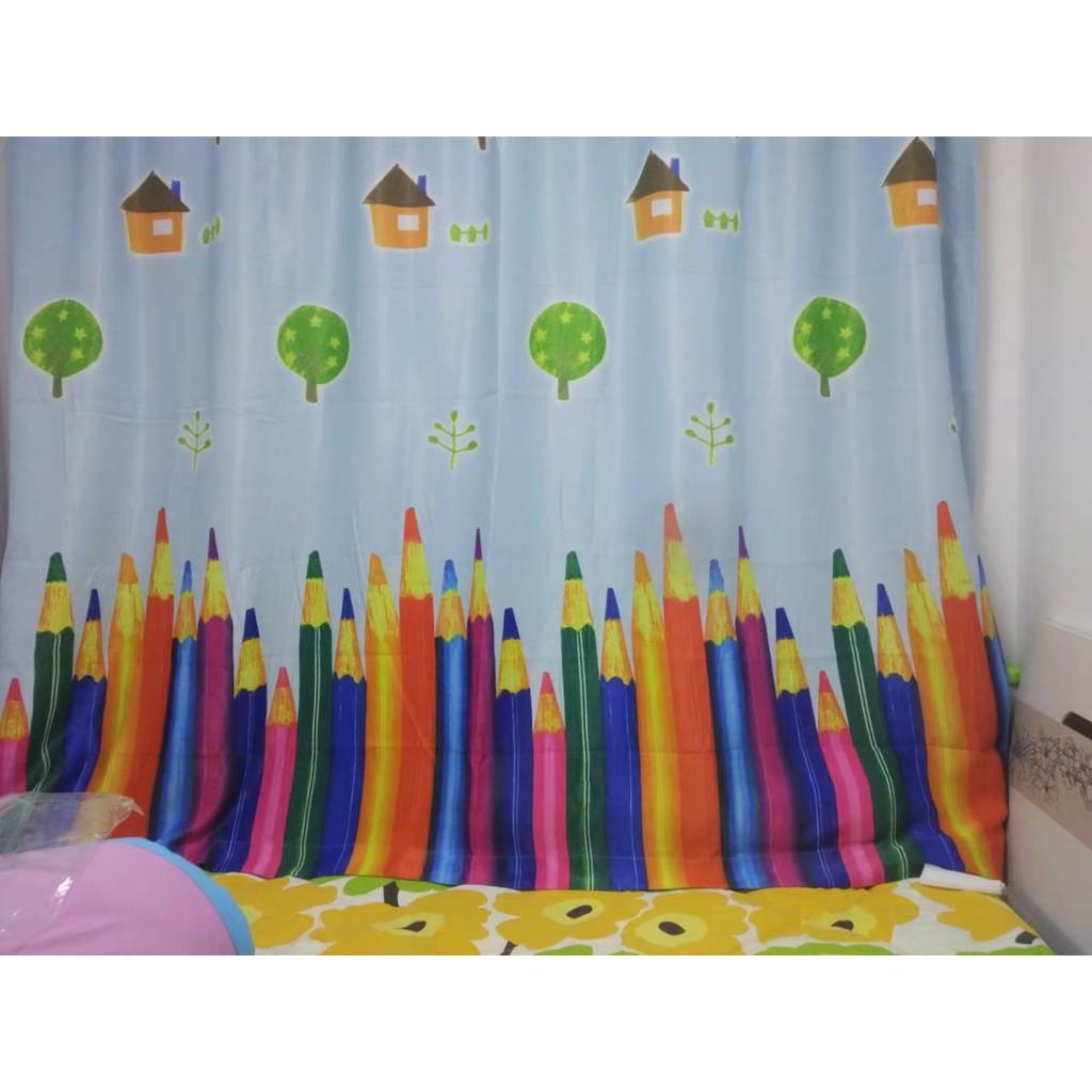 Rèm vải treo cửa bút chì màu xinh nhiều kích thước
