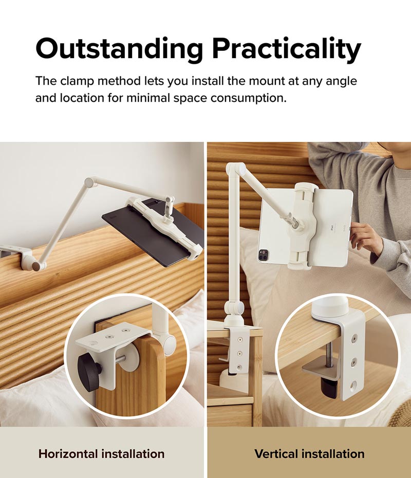 Giá đỡ cho điện thoại, máy tính bảng RINGKE Clamp Stand Holder - Hàng Chính Hãng