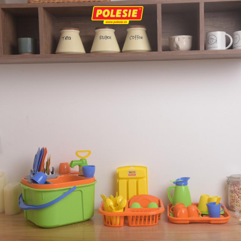 Bộ Đồ Chơi Rửa Bát Mini Chất Liệu An Toàn, Siêu Bền, Phát Triển Tư Duy, Trí Tưởng Tượng, Tập Cho Bé Làm Quen Việc Nhà, Đồ Chơi Châu Âu – Polesie Toys 42002