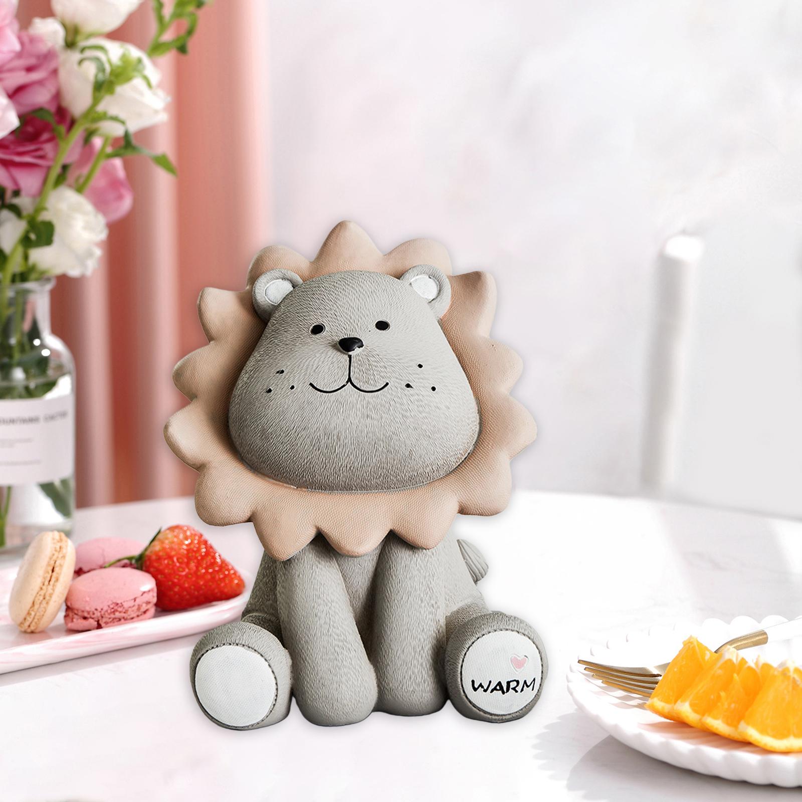 Lion Piggy Bank Saving Box Decoration  Figurines for Birthday