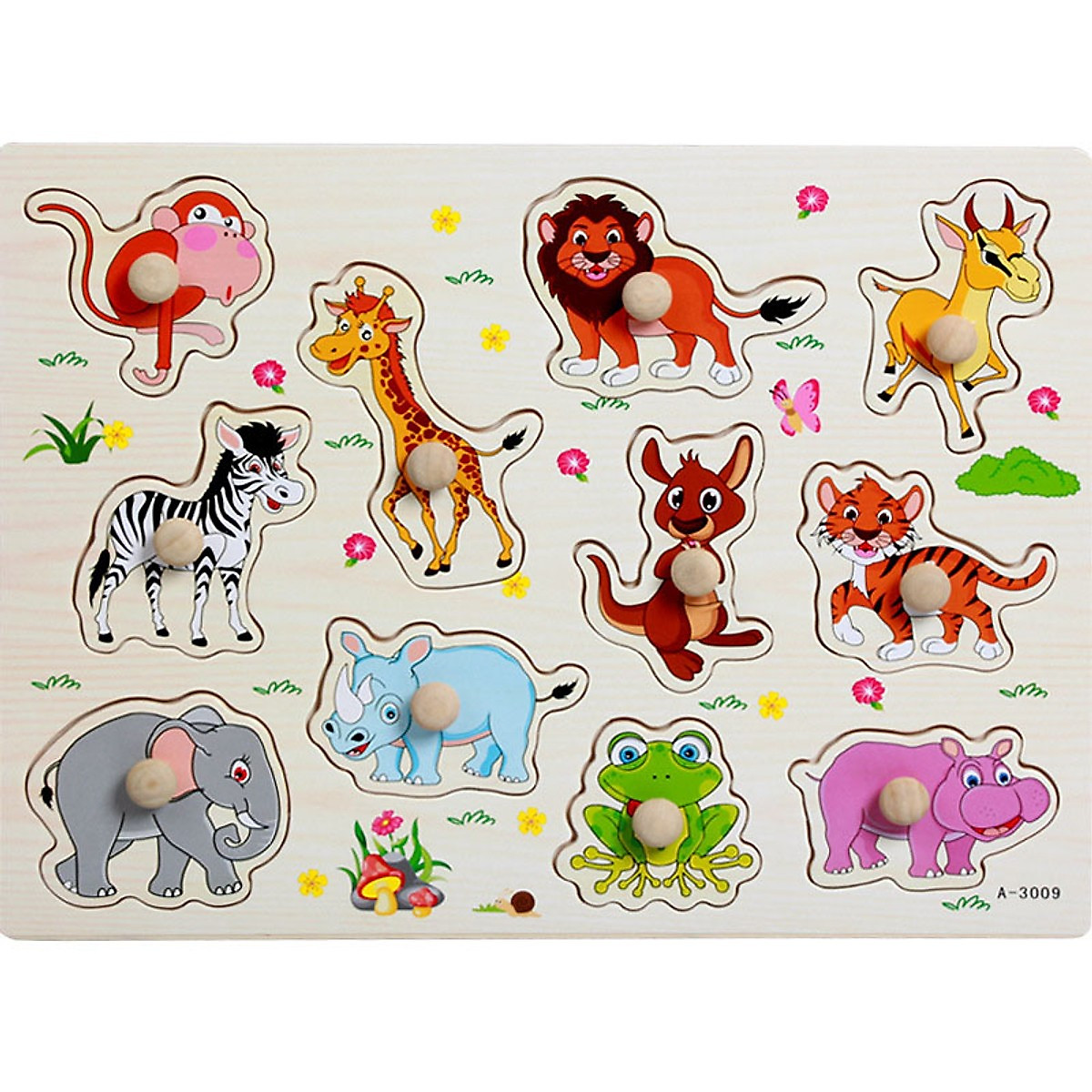 Đồ Chơi Xếp Ghép Hình Bảng Núm Gỗ Loại 22x30 Cm Nhiều Chủ Đề