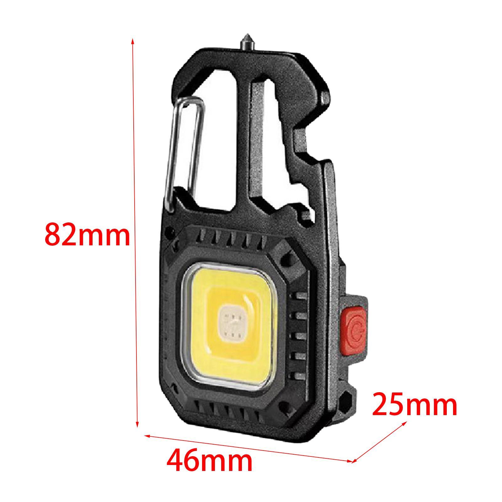 COB Keychain Flashlight Bottle Opener 3 Modes for Climbing Travel Fishing