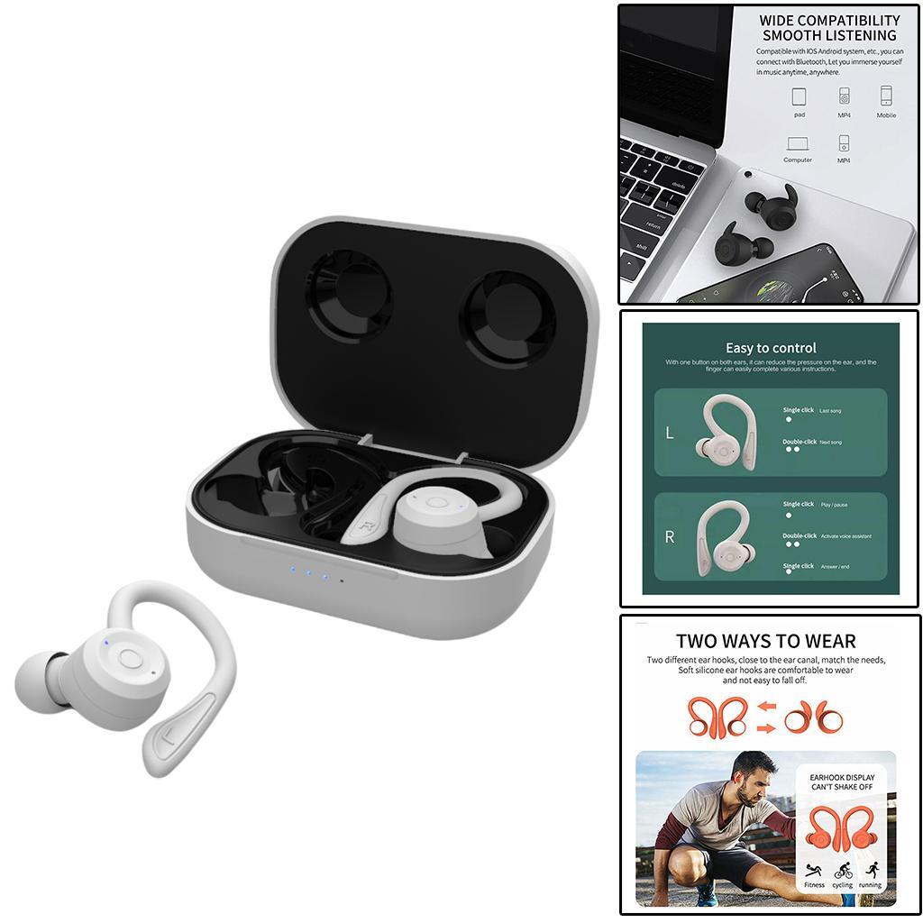 Bluetooth 5.0 Headset Wireless Ear Hook Headphones Handsfree for Sports