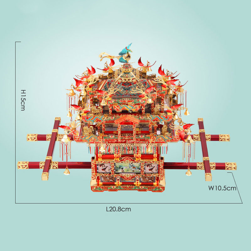 Mô hình thép 3D tự ráp kiệu cưới Trung hoa