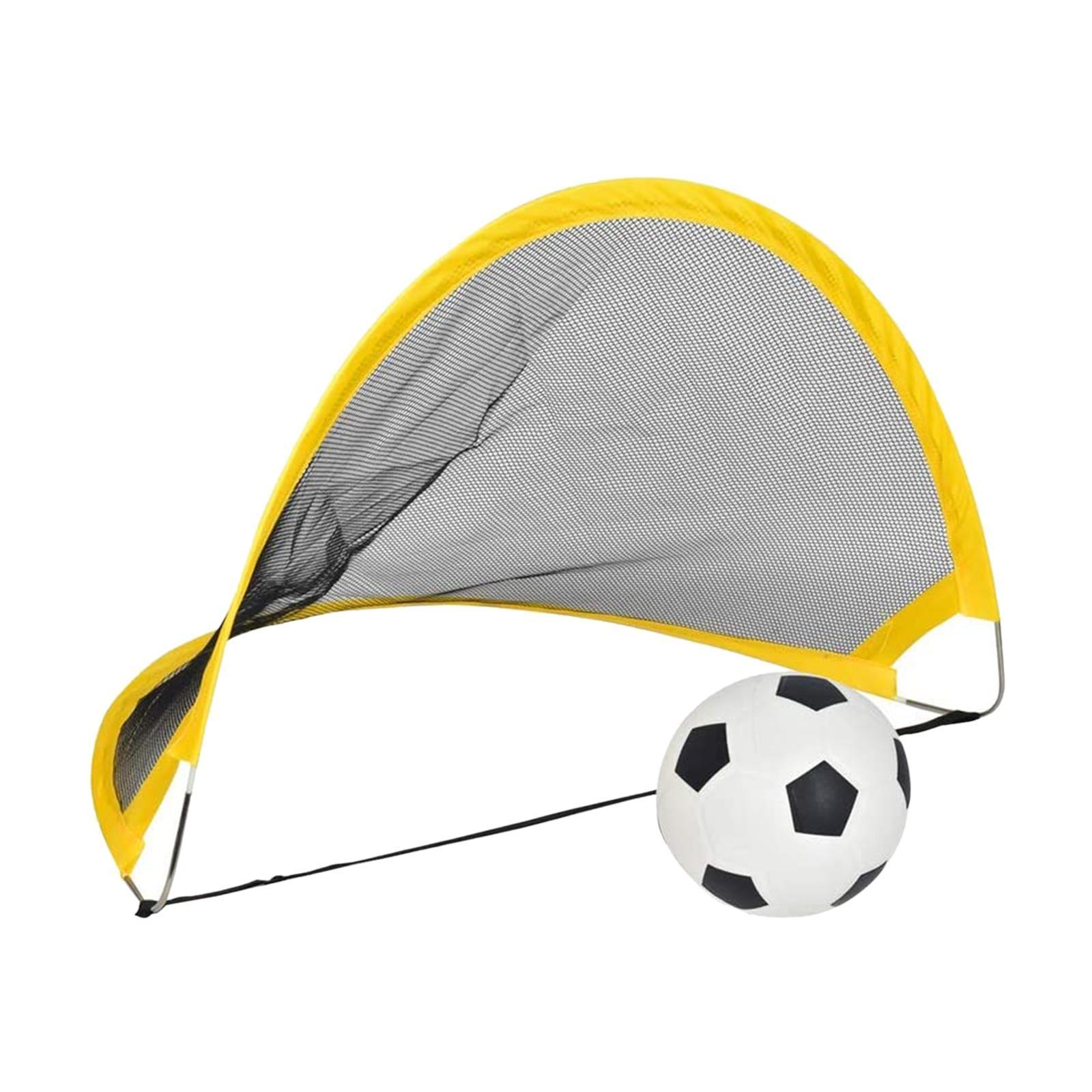Soccer Goal - Folding Portable Net with Ball, Carry Case and Ground Stakes - Practice kids children play Adults