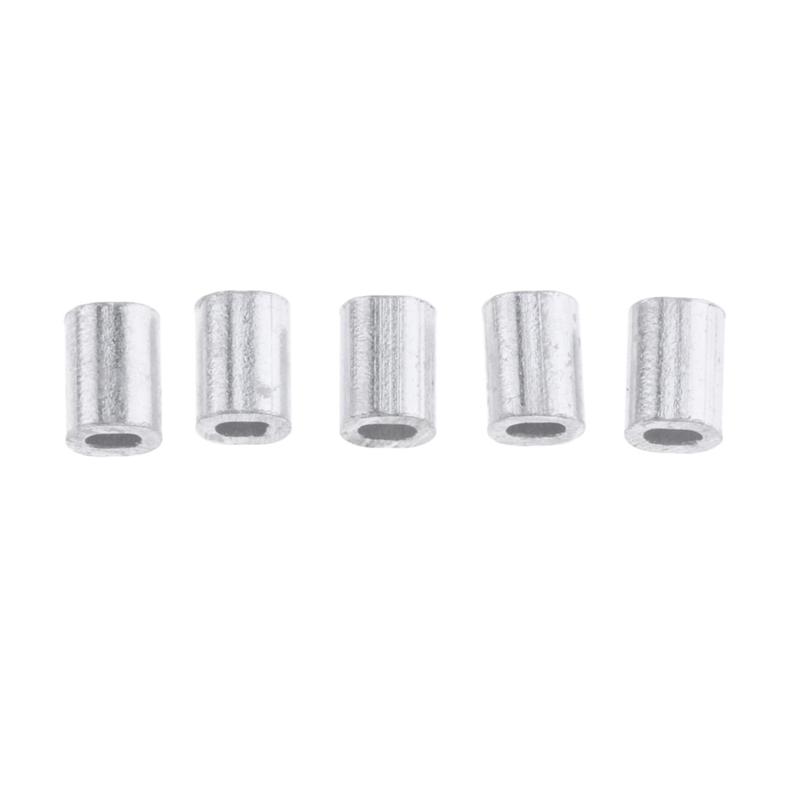 2-5pack 100Pack Aluminum Oval Barrel Crimp Sleeves 0.8mm/1mm/1.2mm/1.5mm/1.8mm