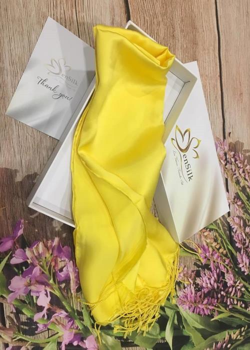 Khăn Choàng SenSilk Luxury 100% Lụa Bảo Lộc Border Lace Silk Scarf