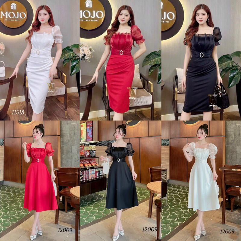 Đầm dự tiệc phối tơ gân