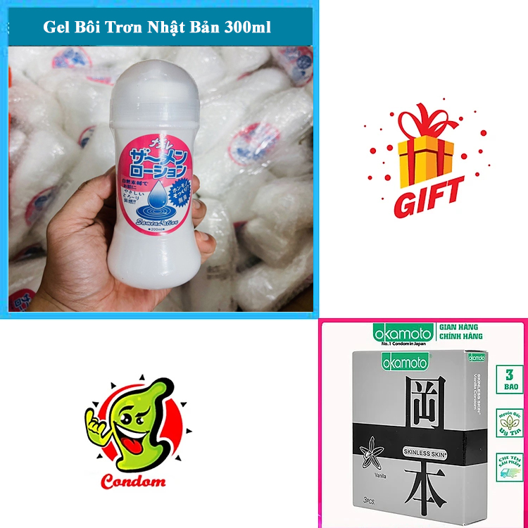 [TIN ĐƯỢC KHÔNG] Gel Bôi Trơn Nhật Bản 300ml + Bao Cao Su Okamoto 3 Cái - Hàng Chính Hãng 100% - Che Tên Sản Phẩm