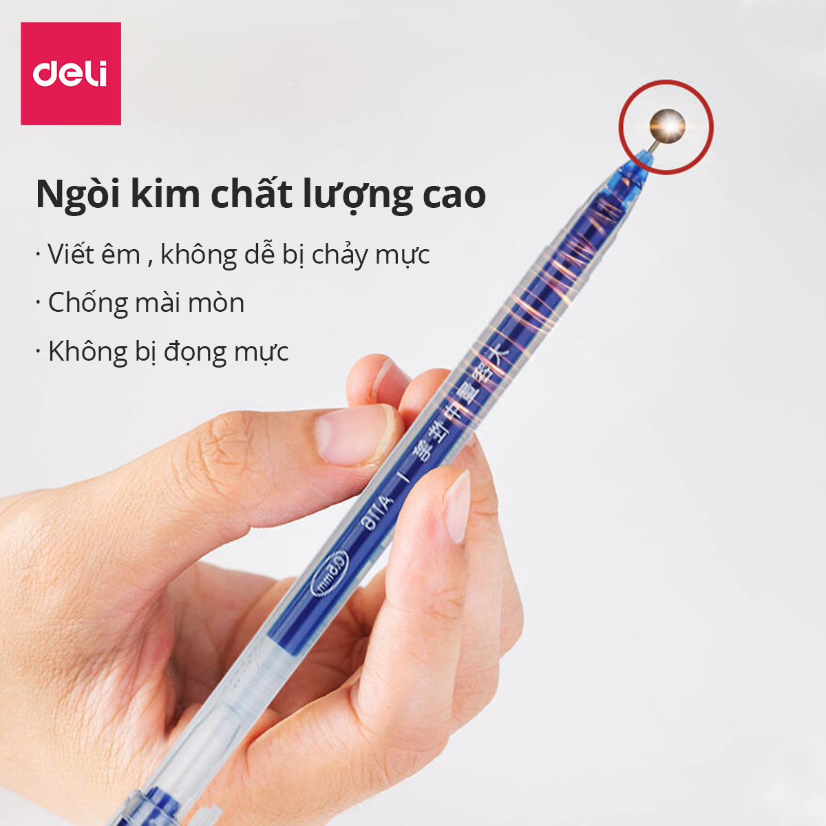 Bút gel 0.5mm Deli nhiều màu lựa chọn - Bút bi nước -  1 chiếc - Mực đỏ / Xanh / Đen - A116