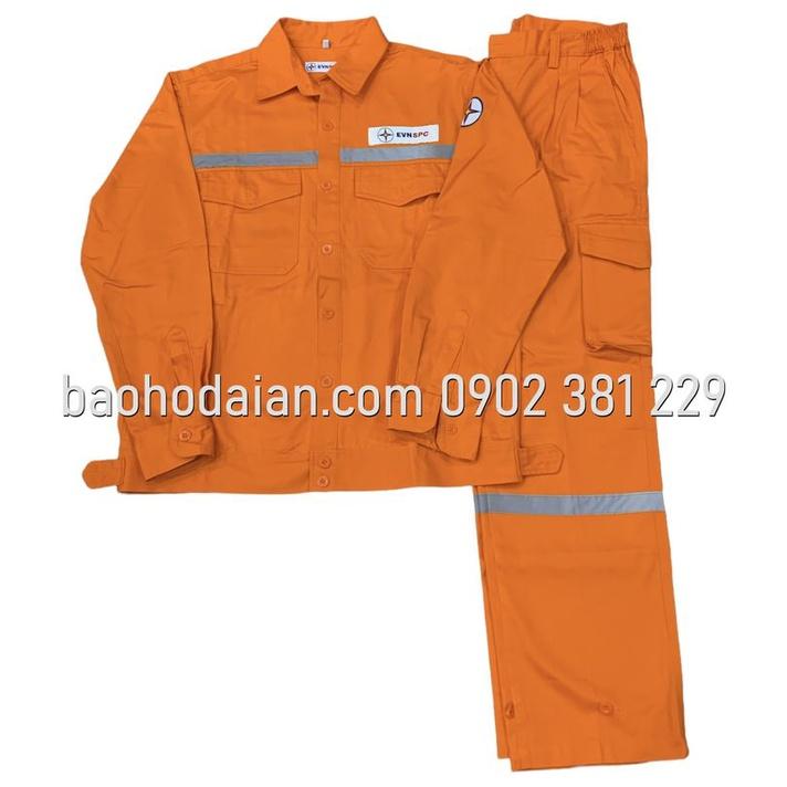 Quần áo điện lực tiêu chuẩn màu cam vải Pangrim EVNSPC