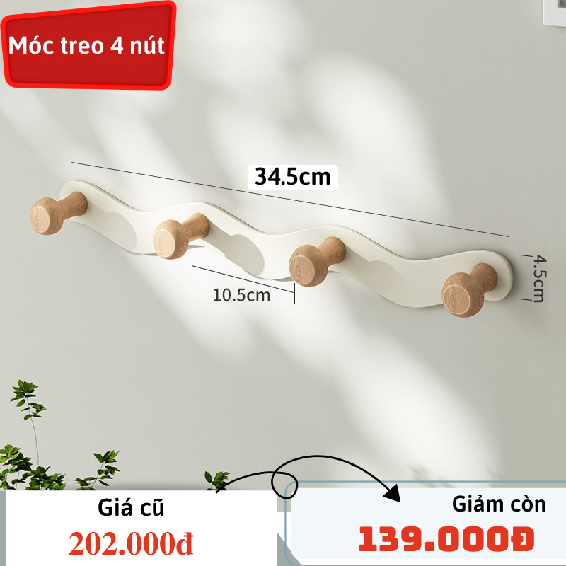 Móc treo lượn sóng Dola Home sử dụng miếng dán không khoan đục không hại tường không hại cửa mở rộng không gian treo đồ