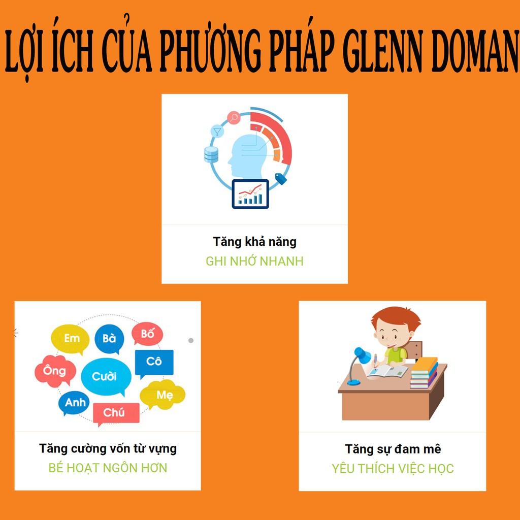 Bộ thẻ học thông minh 10 chủ đề TGXQ cơ bản 100 thẻ chuẩn Glenn Doman cho bé từ 0-6 tuổi khổ 15x21 Ivory cao cấp