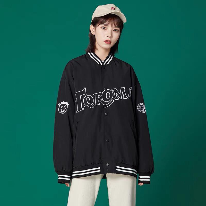 Áo khoác dù bomber unisex form rộng TORONA bóng chày nam nữ ulzzang Wind