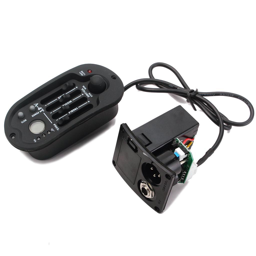 4 Band A-4T EQ Folk Guitar Preamp Equalizer Piezo Pickup with LCD Tuner 10cm