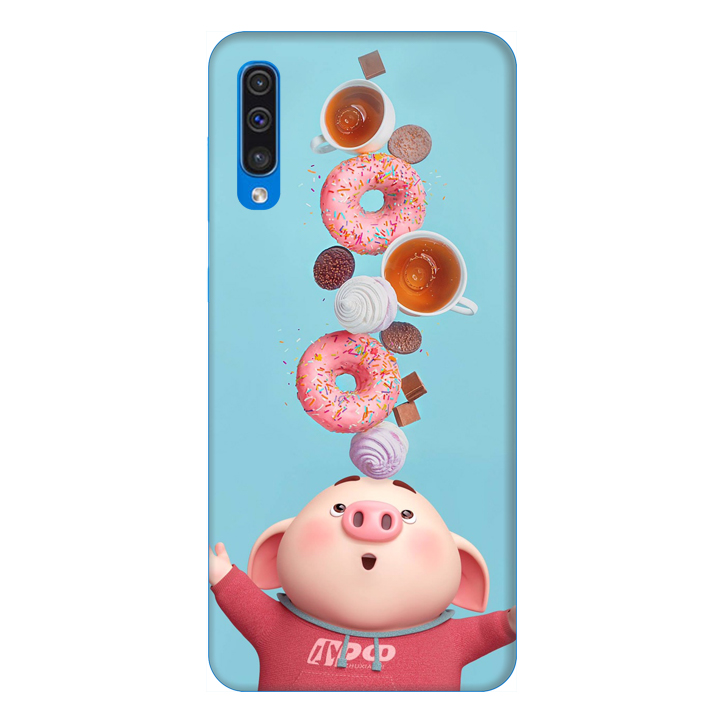 Ốp lưng dành cho điện thoại Samsung Galaxy A50 hình Heo Con Ăn Bánh - Hàng chính hãng
