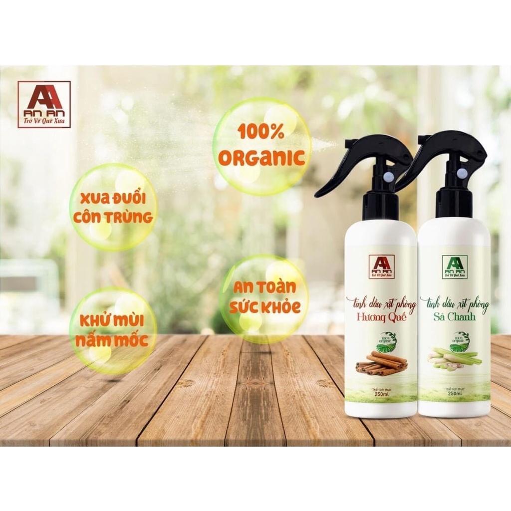 Chai Xịt Thơm Phòng Tinh Dầu Sả Chanh Khử Mùi 250ml AN AN đuổi muỗi hiệu quả