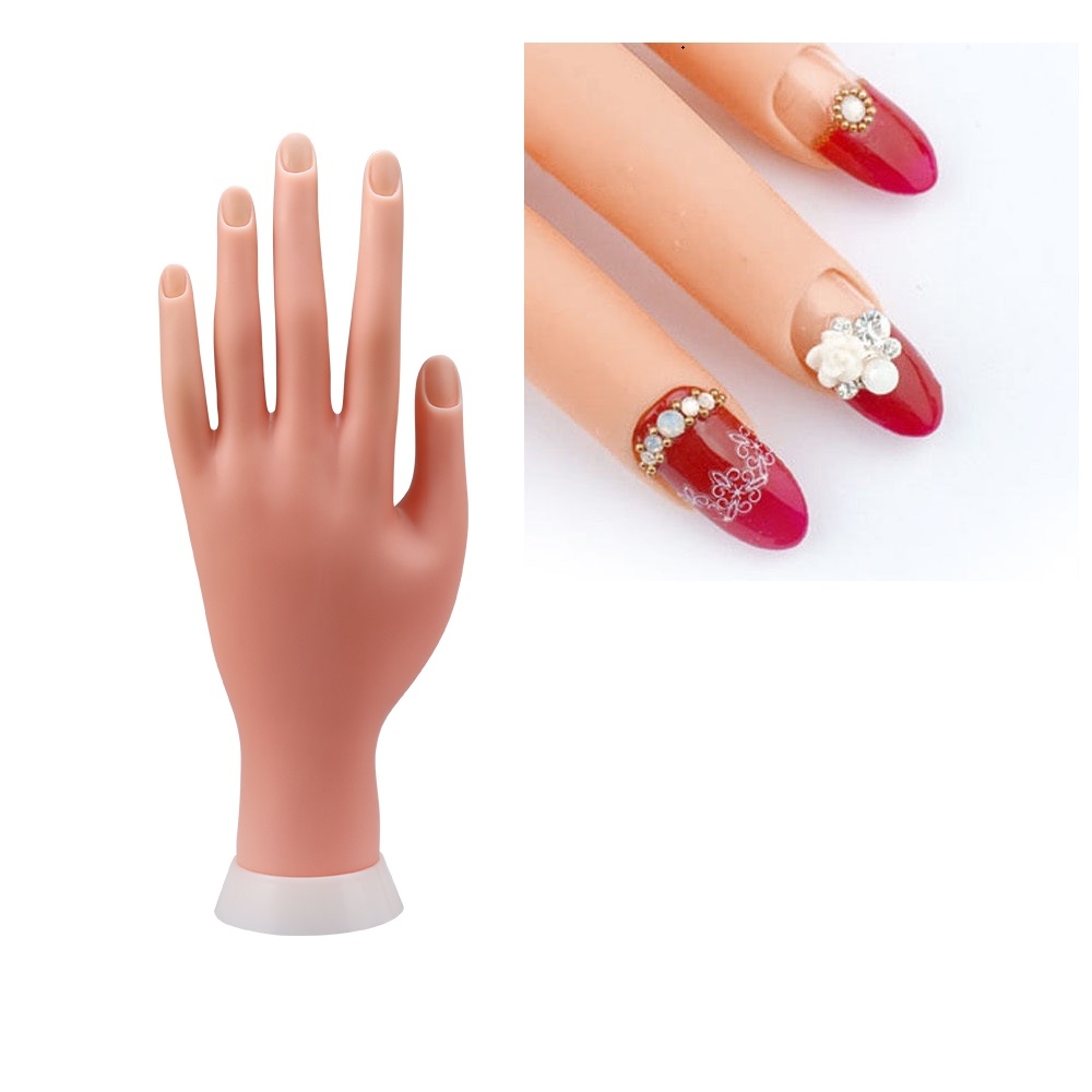 Bàn Tay Giả Học Nail, Hỗ Trợ Thực Hành Cho Học Viên Hoặc Chuyên Gia Làm Móng, Kích Thước Tương Tự Bàn Tay Thật, Chất Liệu Plastic Mềm, Màu Da Tự Nhiên, Có Thể Điều Chỉnh Các Ngón, Làm Các Bộ Móng Đẹp