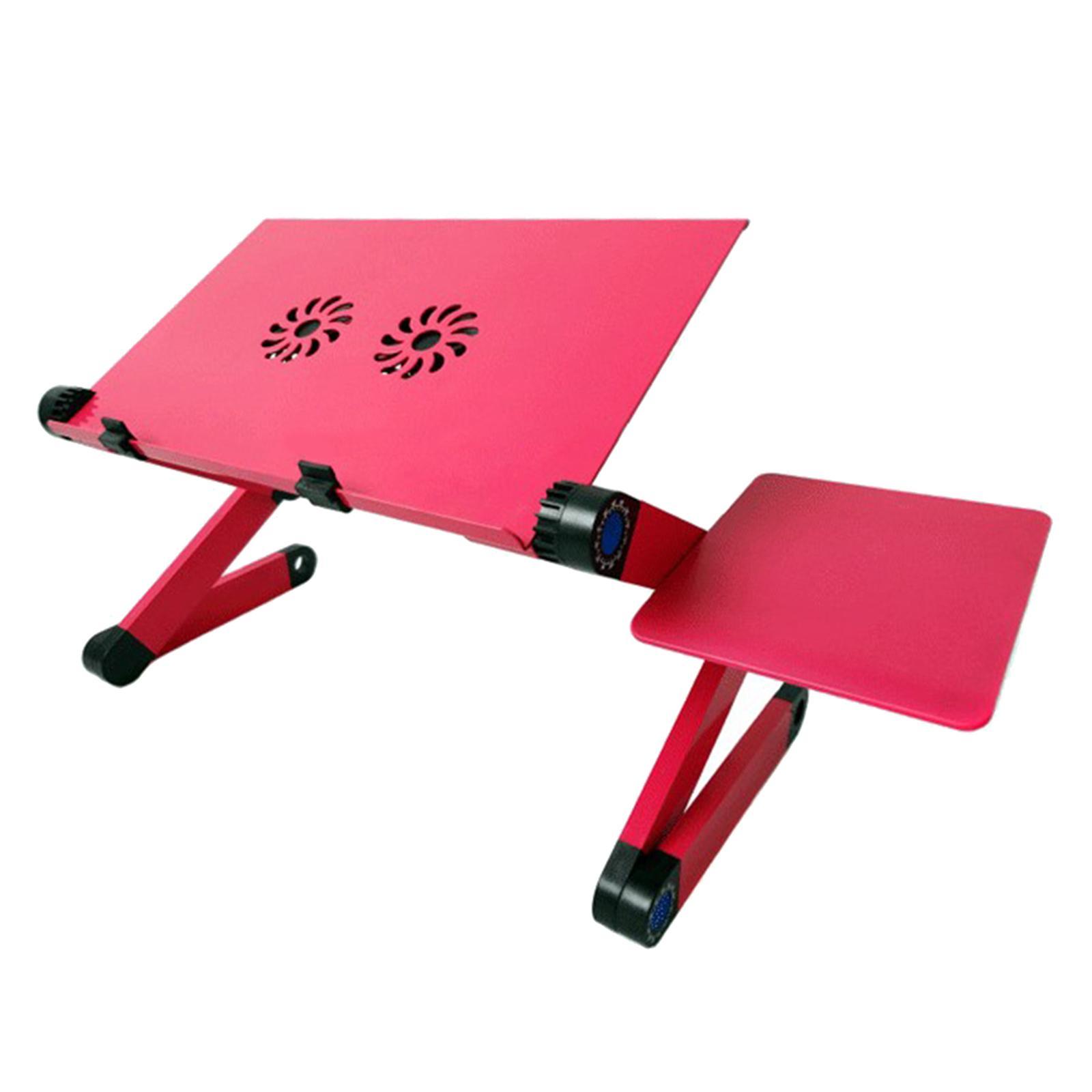 Laptop Cooling Stand Lap Desk with Mouse Tray Adjustable Height Angle Aluminum Alloy Desktop Tray Computer Riser Table Cooler Folding Holder