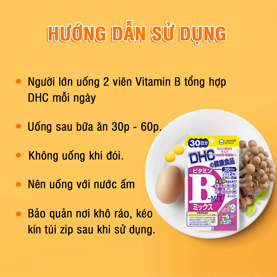 Viên uống Vitamin B tổng hợp DHC Nhật Bản thực phẩm chức năng bổ sung 8 loại vitamin B tốt cho sức khỏe và sắc đẹp JN-DHC-MIX