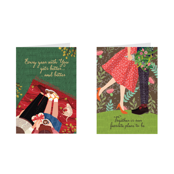 Combo 2c thiệp tình yêu Greenwood