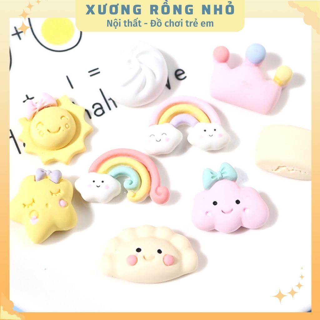 Set 4 Sticker 3d nổi DIY - Charm 3d slime dễ thương trang trí dán ốp điện thoại, bình nước, tủ lạnh, đồ dùng học tập