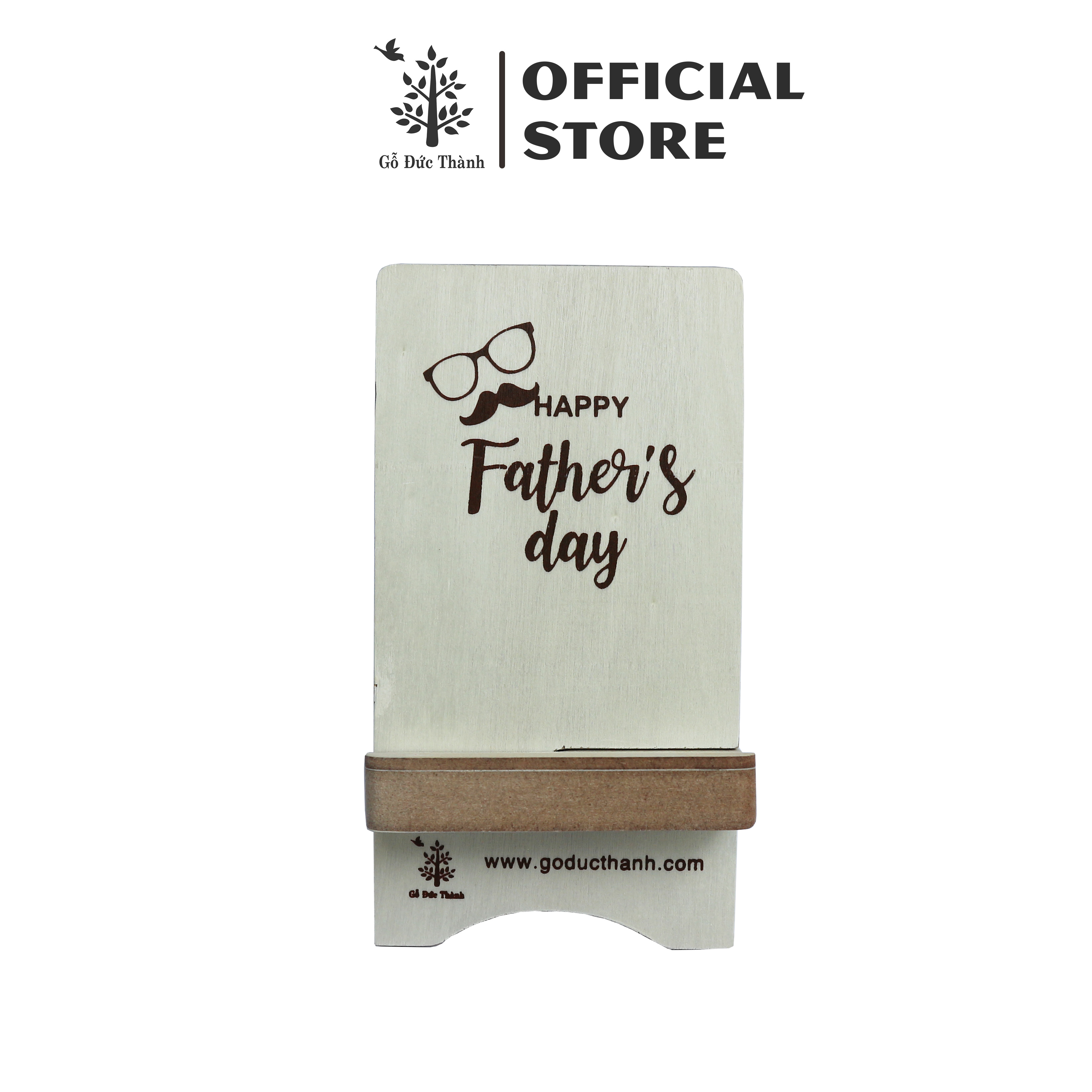 Giá để điện thoại để bàn bằng gỗ gấp gọn Đức Thành - Father day