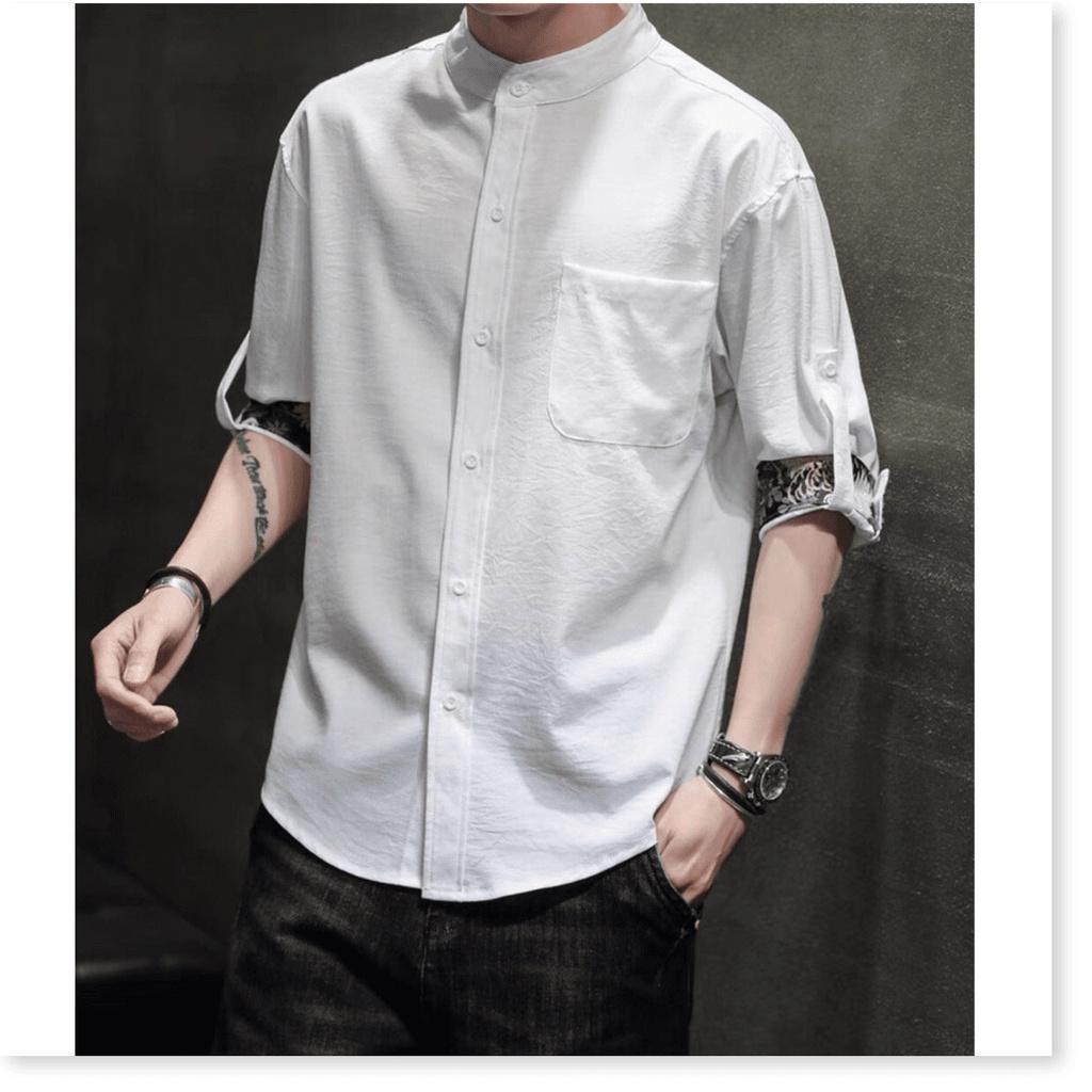Áo sơ mi cổ tàu NAM CỰC CHẤT PHONG CÁCH , LỊCH LÃM SIÊU HOT HÈ 2021 KME FASHION