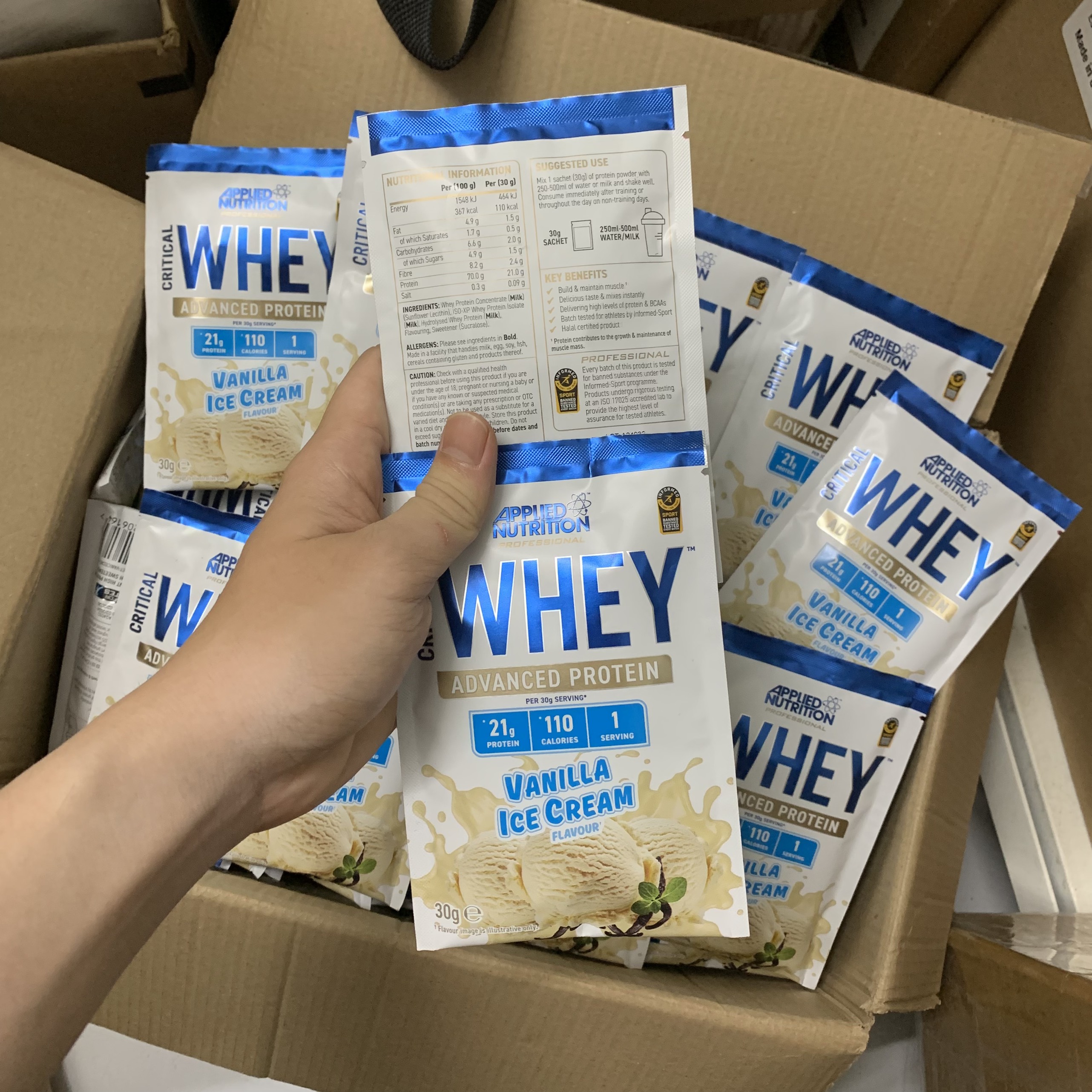 Gói Sample Dùng Thử Critical Whey Protein 30g (Set 5 Gói) Applied Nutrition, Hỗ Trợ Phục Hồi Và Xây Dựng Cơ | CitySupp