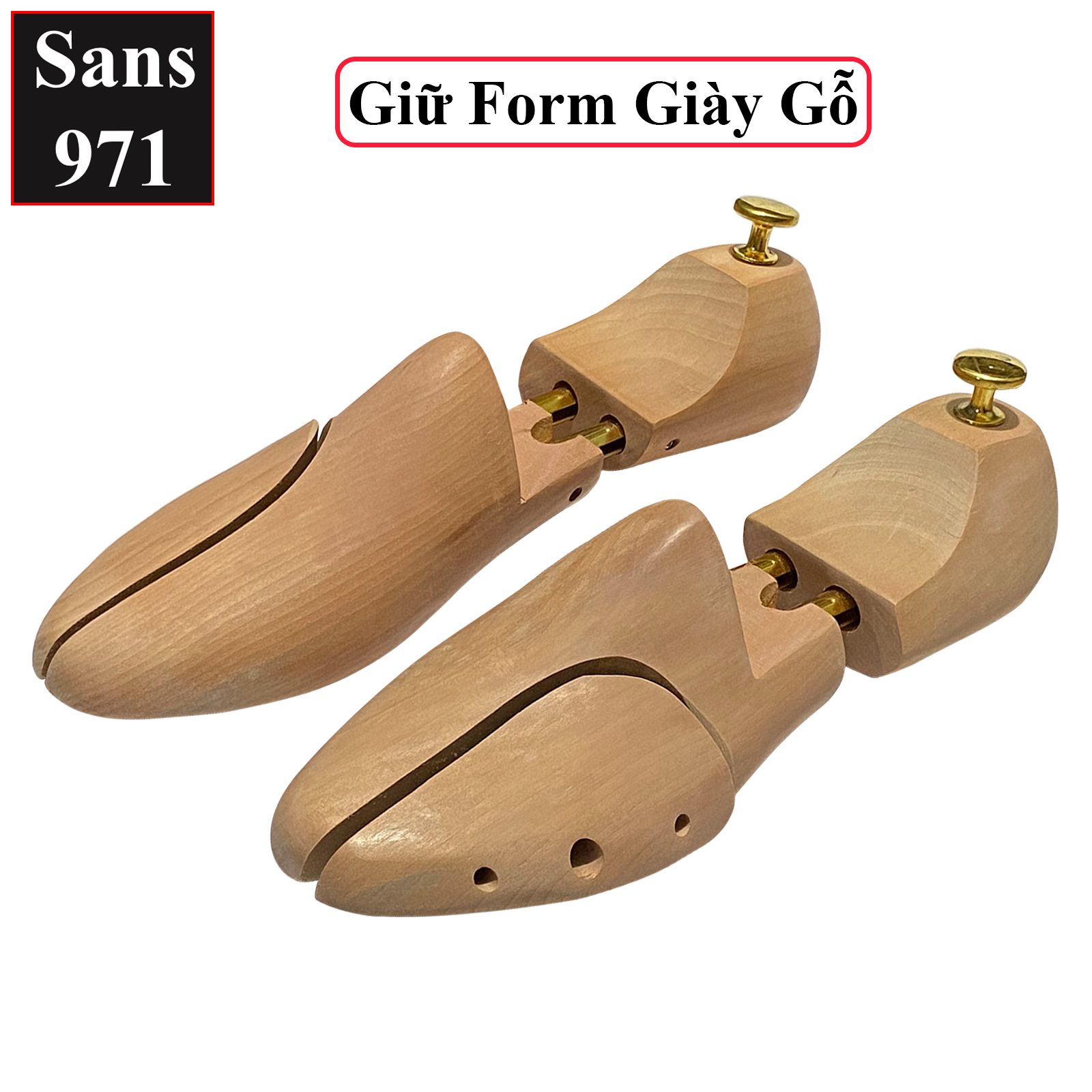 Cây giữ form giày gỗ Sans971 có size dụng cụ bảo vệ giầy shoes tree shoe cao cấp