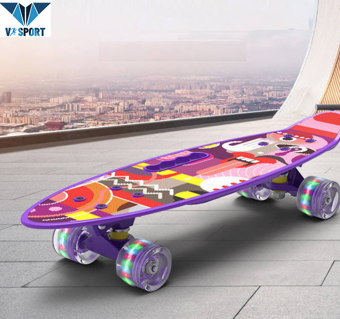 Ván Trượt Trẻ Em - Ván Trượt Skateboard Penny Chất Liệu Nhựa PP Chịu Lực, Bánh Xe Phát Sáng