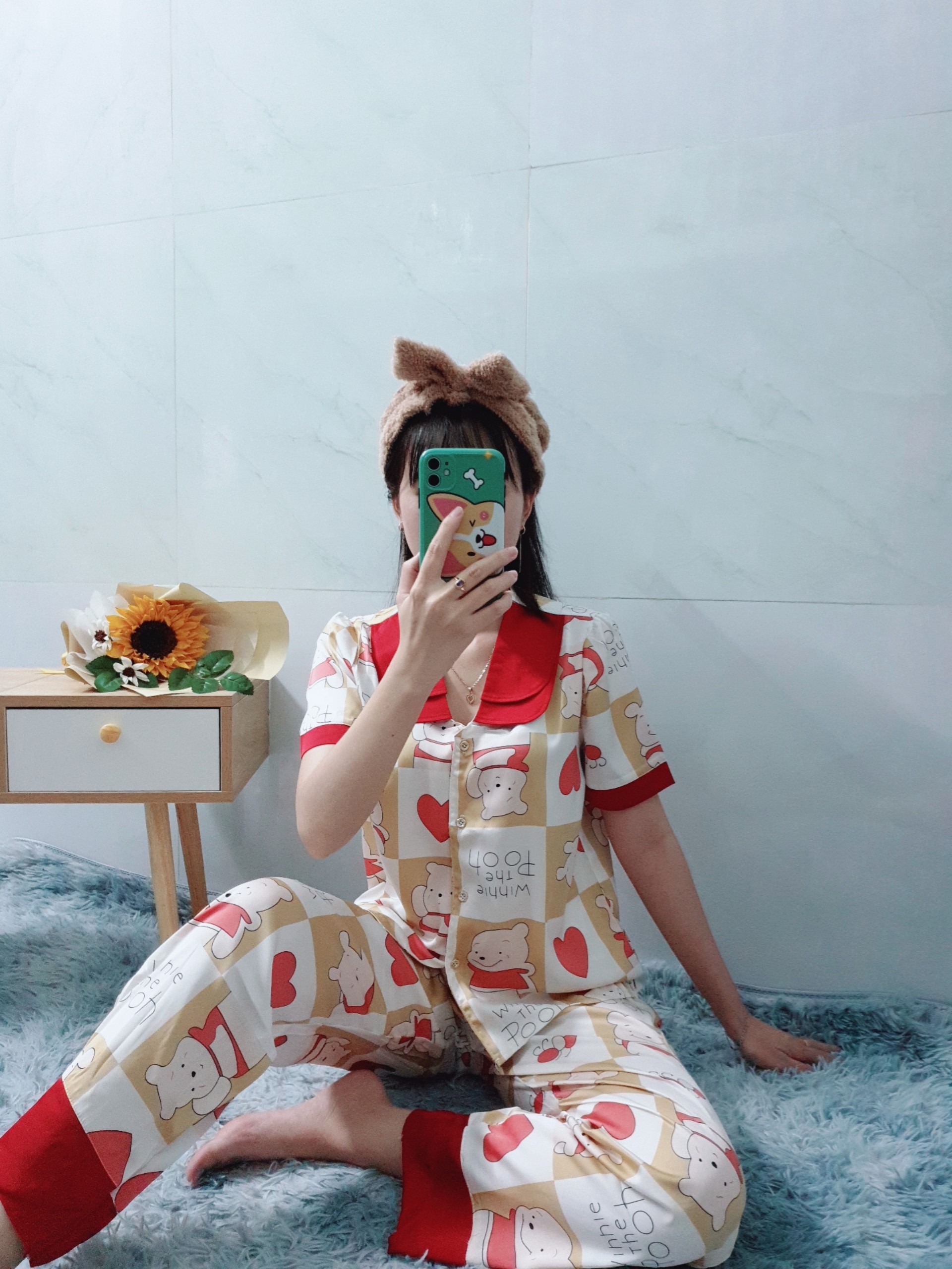 Đồ Bộ Pijama Mặc Nhà Nữ - Kiểu Dáng Dễ Thương, Sang Trọng - Vải Lụa Cao Cấp, Thoáng Mát, Mềm Mịn