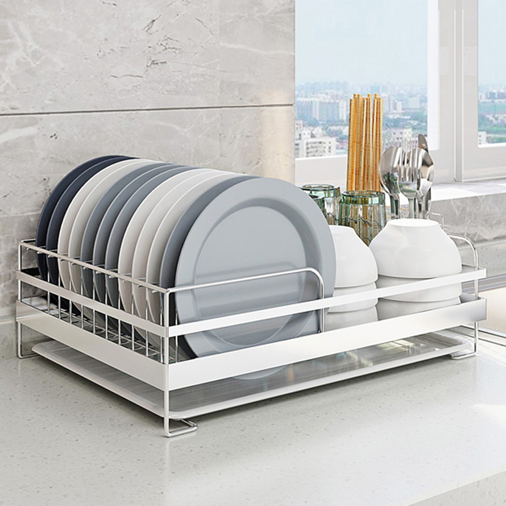 Kệ Chén 1 Tầng Đa Năng Inox 304 Kèm Ống Đũa Hobby Home Decor Kc1 - 45Cm