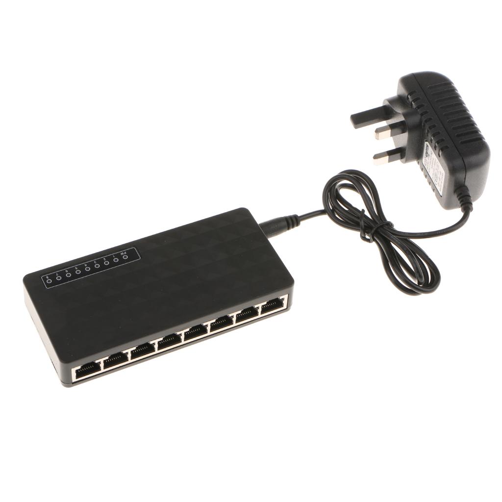 10/100Mbps 8-Port Network Switch LAN Ethernet Desktop RJ45 Network Adapter