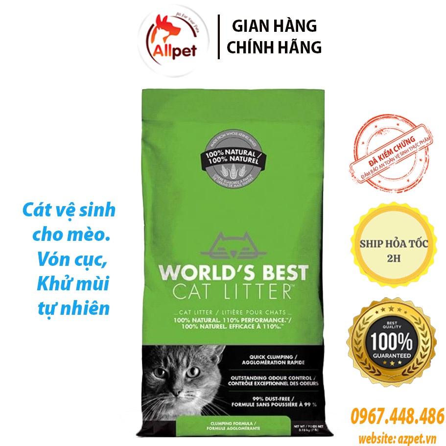 Cát vệ sinh, CÁT VỆ SINH HỮU CƠ CHO MÈO - WORLD'S BEST ORIGINAL UNSCENTED, cát vệ sinh hữu cơ - Bịch 3,18kg