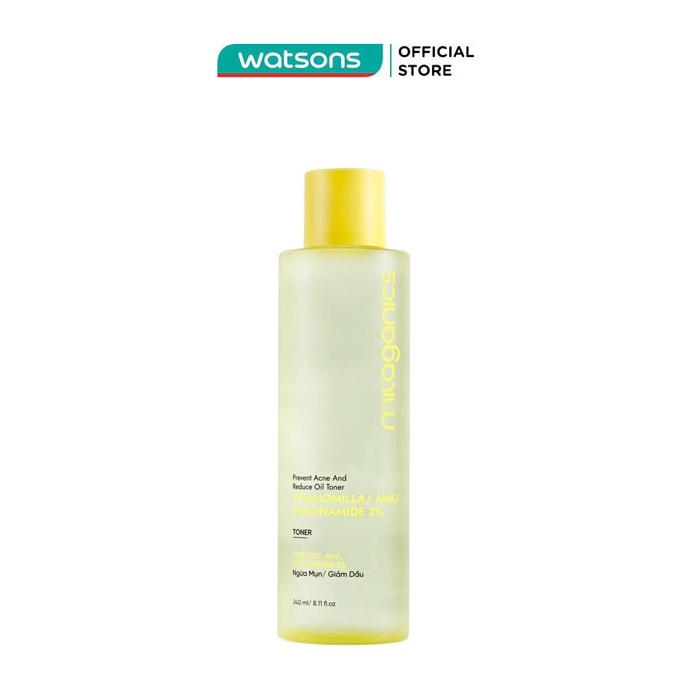 Nước Hoa Hồng Milaganics Chamomilla Sạch Sâu, Ngừa Mụn, Cấp Ẩm 240ml