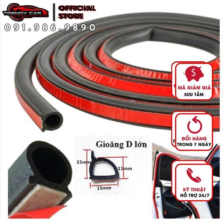 gioăng cao su chữ D chống ồn cách nhiệt chống bụi xe ô tô, xe hơi | cuộn 8mét | gioăng D 10 x 10 | gioăng D 12 x 14