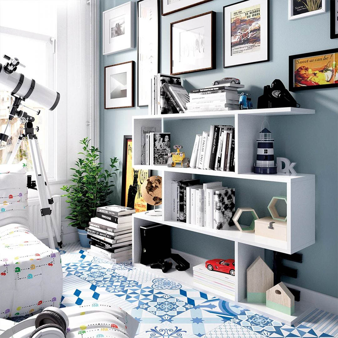 Giá sách đẹp treo tường gỗ MDF SMLIFE Bideru