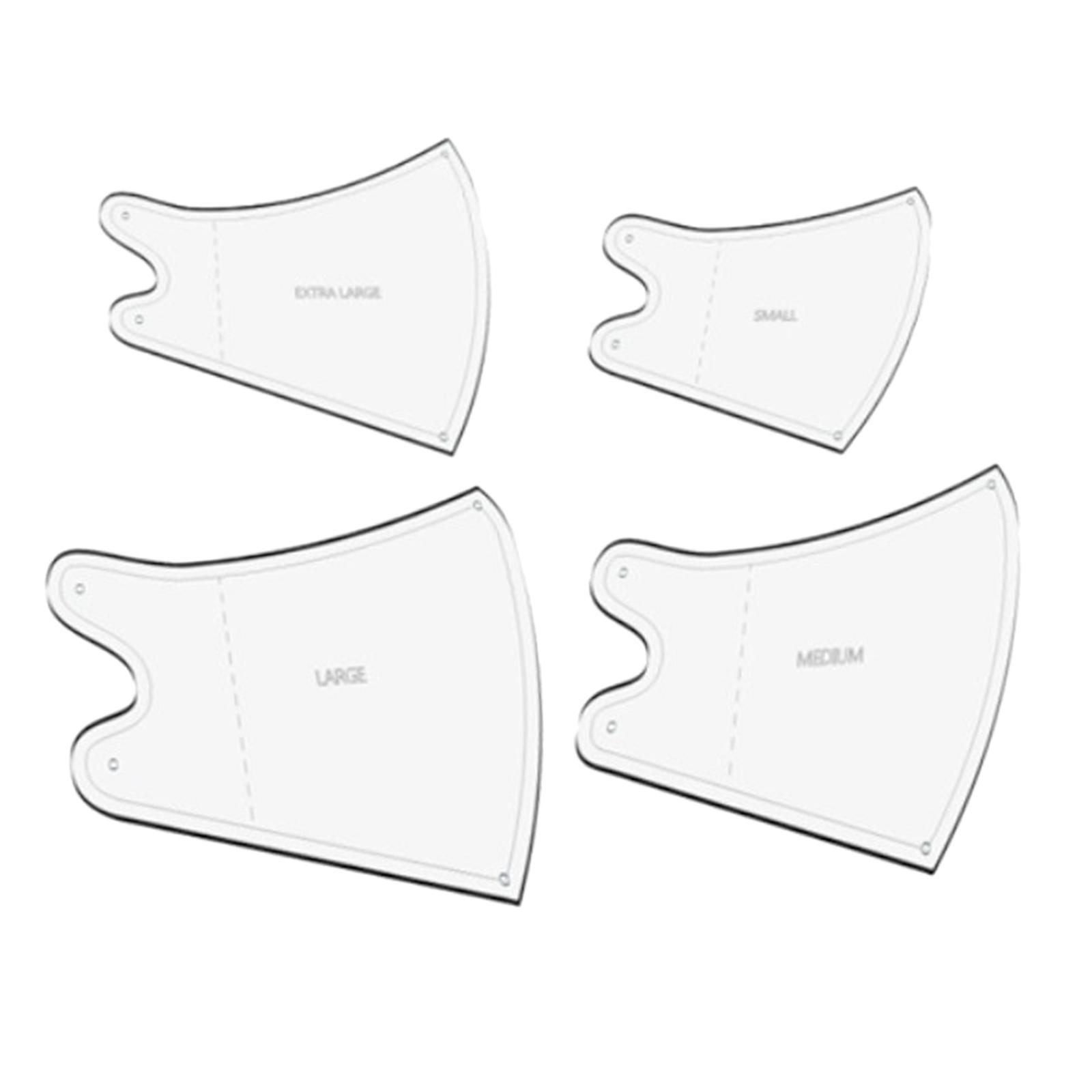 1 Set Acrylic Face Mask Template, Transparent Sewing Guide, Professional Mask Making Clear Template, Various Size - 3 Types