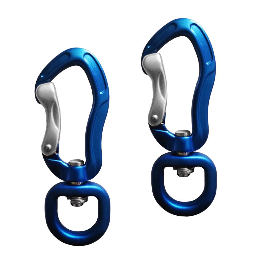 4pcs Aluminum Alloy Swivel Eye Carabiner Clip Hanging Connect Hook Keychain Mountaineering Camping Accessories 76 x 28mm