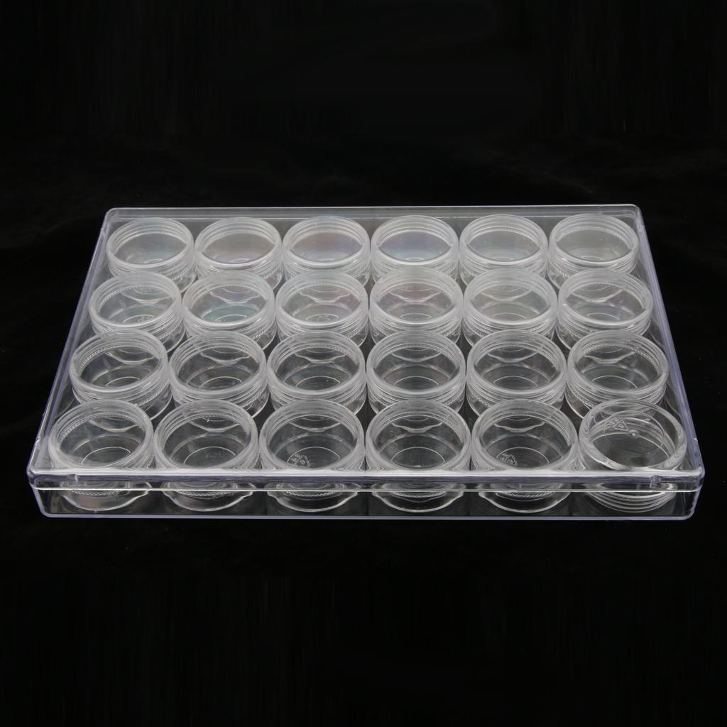 24Pcs Plastic Storage Container Set Beads Storage Box Bottles 24x16x2.5cm