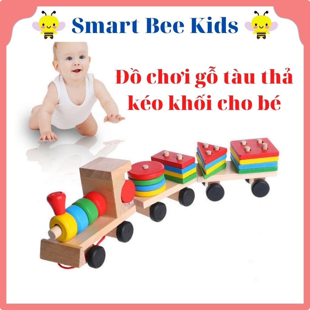 Đồ Chơi Gỗ Cho Bé Đồ Chơi Tàu Thả Kéo Khối