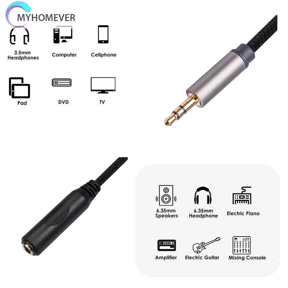 Set 2 Dây Cáp Âm Thanh Chuyển Đổi Đầu Cắm 3.5mm Sang Ổ Cắm 6.35mm Chuyên Dụng Cho Điện Thoại