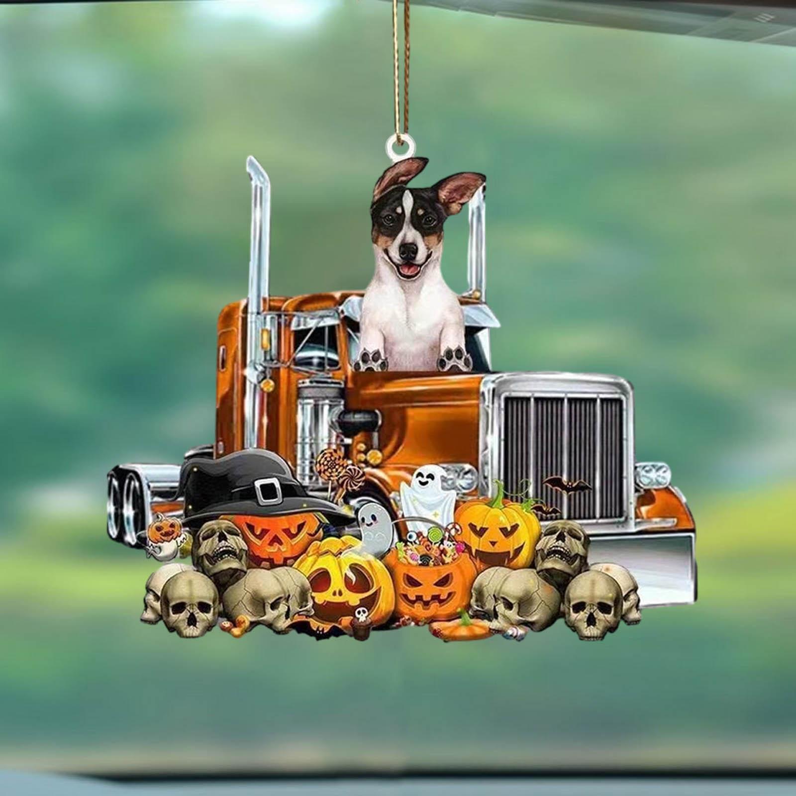 Funny Car Pendant/ Halloween Pumpkin Halloween Decor Lovely Auto Rearview Mirror Pendants Rear View Mirror Charm for Table