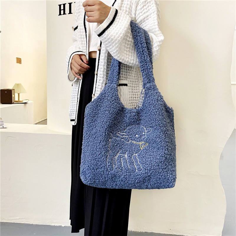 Túi Lông Hàn Quốc Kích thước Lớn 30x46x10cm Vừa A4 Laptop Thiết Kế Đơn Giản Tote Kẹp Nách Jess109